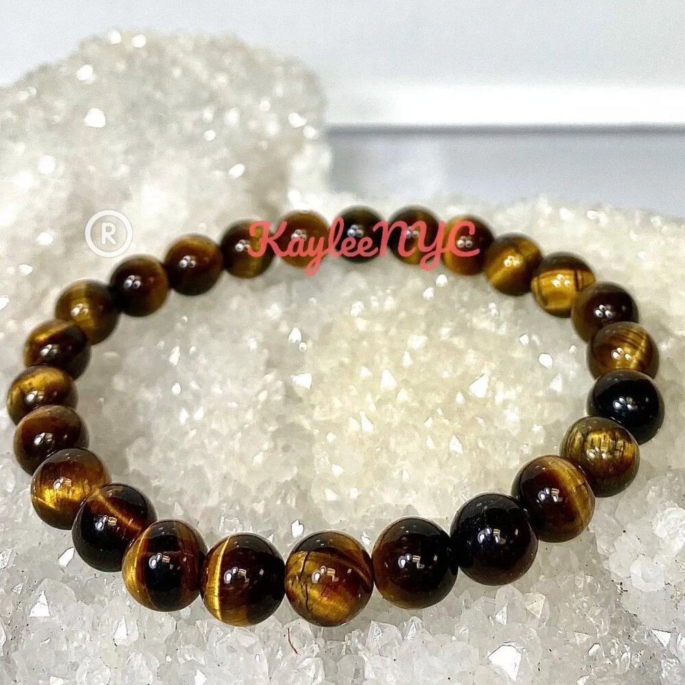 Natural Tiger Eye 8mm 7.5" length
Crystal Healing Stretch Single Bracelet